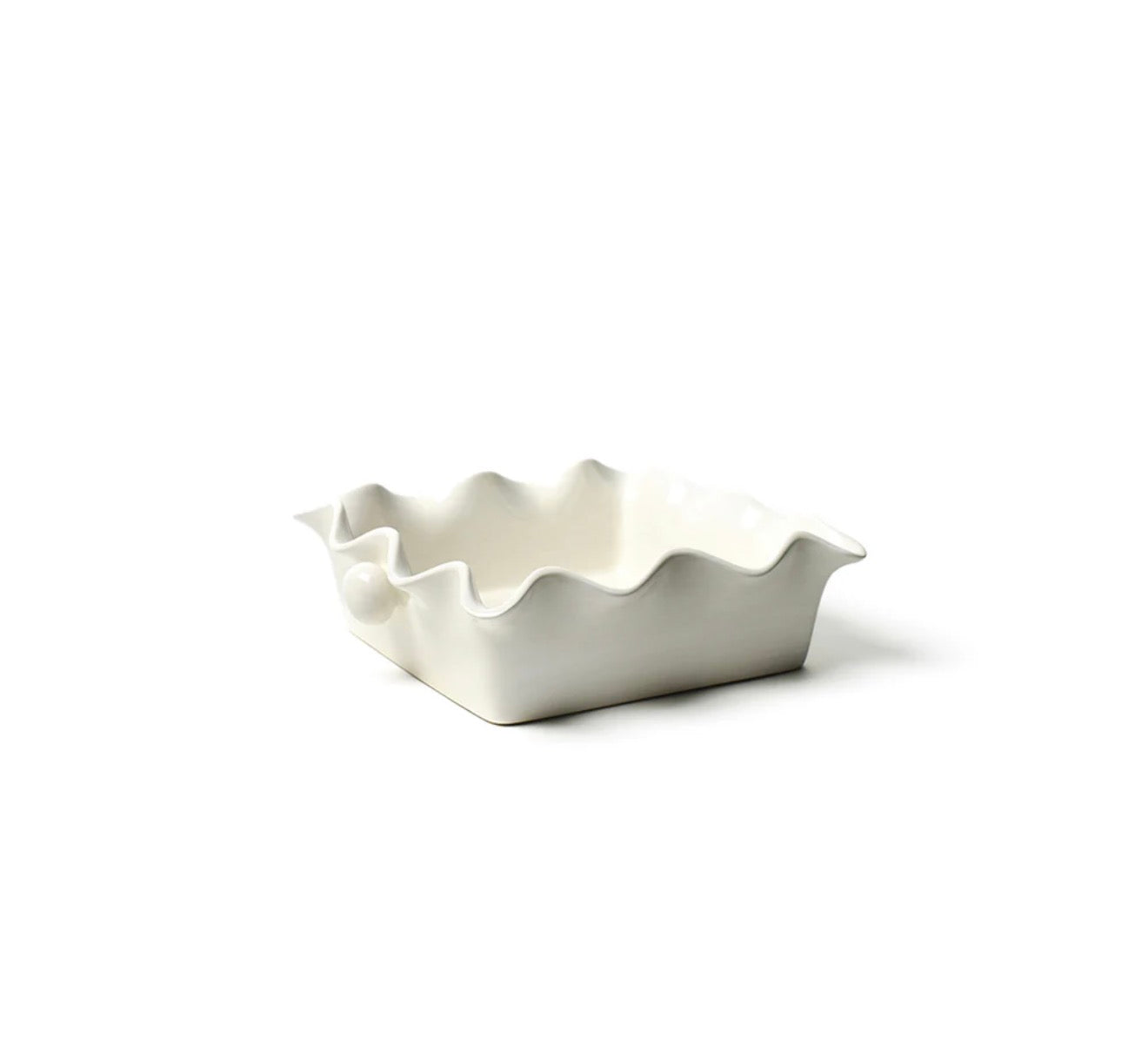 Coton Colors Signature White Square Ruffle Casserole