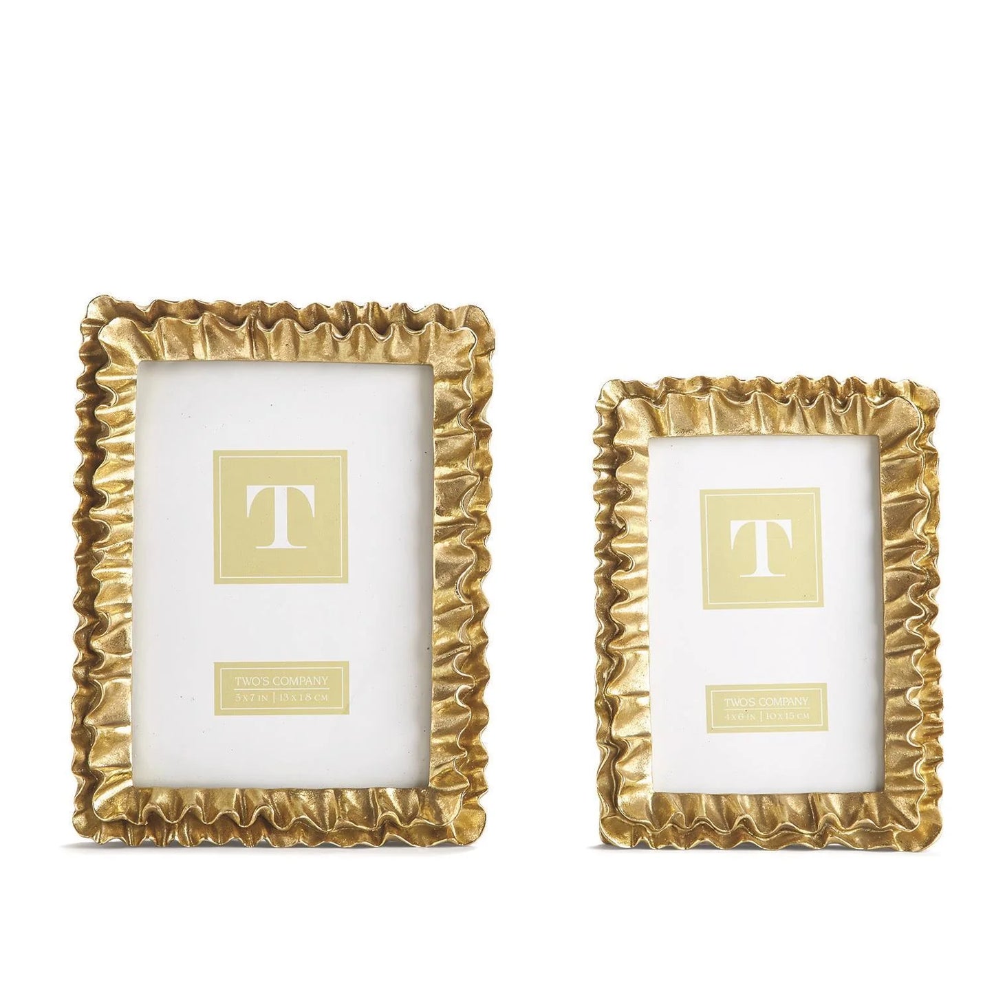 Twos Company Gold Ruffle Frame 5x7