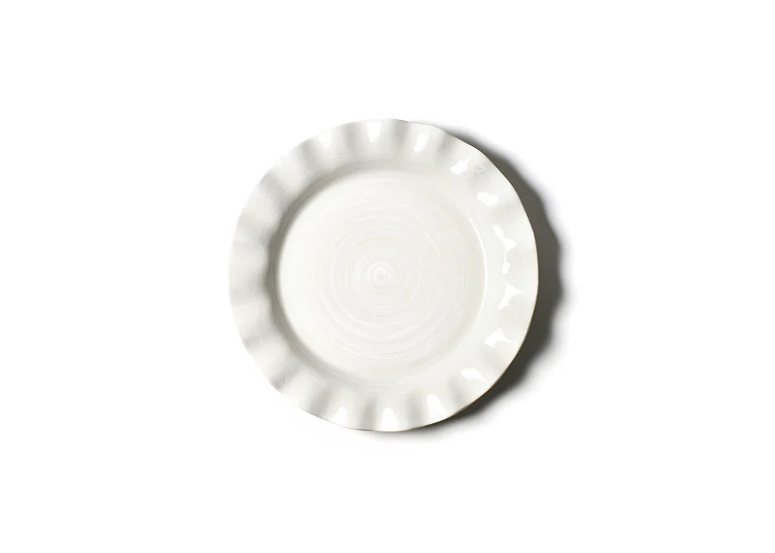 Coton Colors White Signature Ruffle Dinner Plate