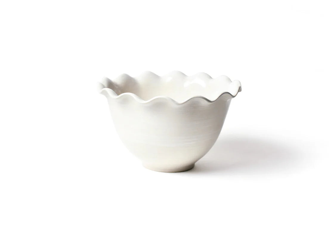 Coton Colors White Signature Ruffle 9" Large Bowl