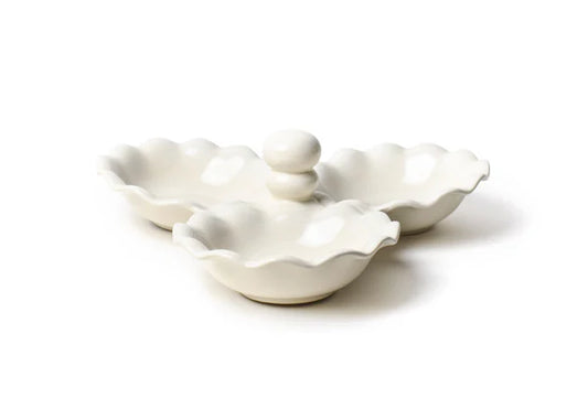 Coton Colors White Signature Ruffle 3 Section Server