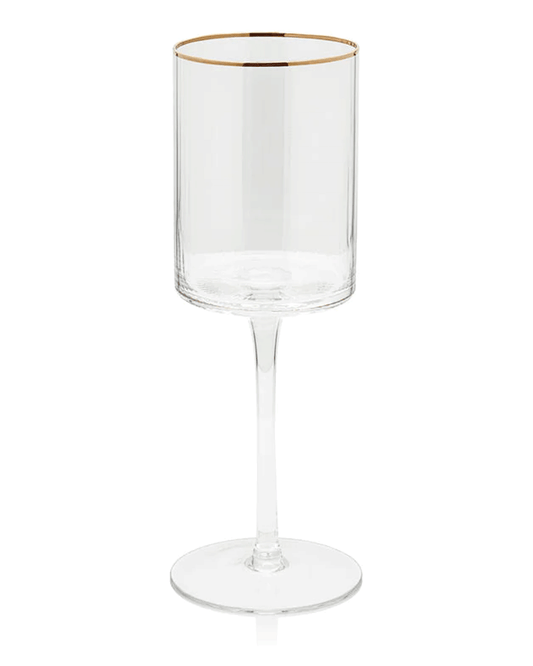 Zodax Optic Wine Glass with Gold Rim