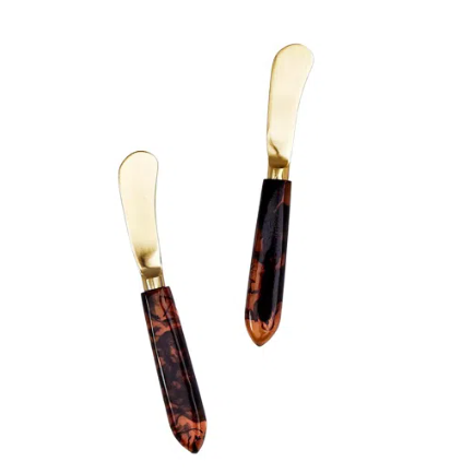 Tortoise swirl spreader set of 2