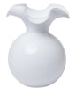 Vietri Hibiscus Glass White Large Fluted Vase