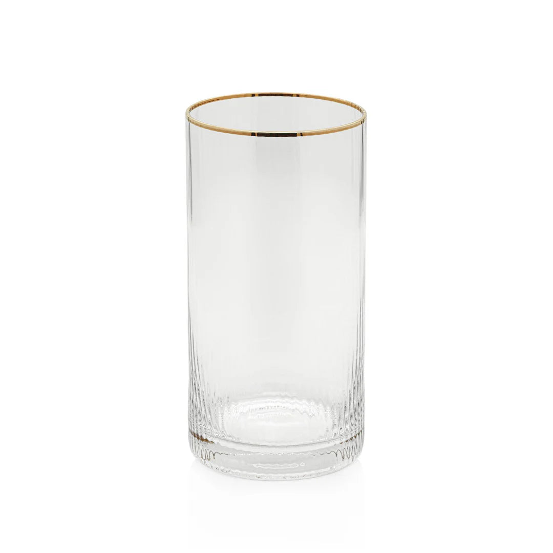 Zodax Optic Highball With Gold Rim