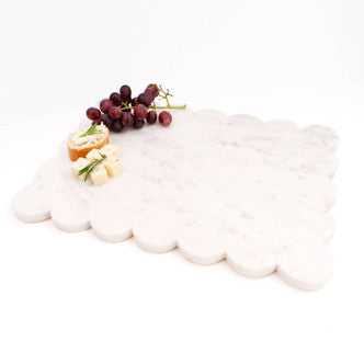 8 Oak Lane Scalloped Marble Serving Tray
