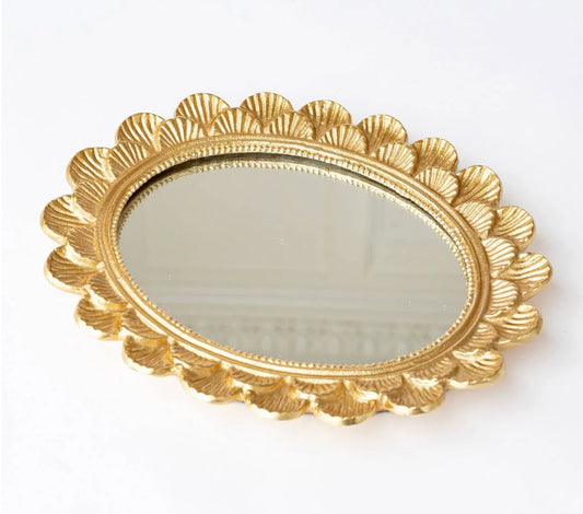 8 Oak Lane Scalloped Mirror Tray