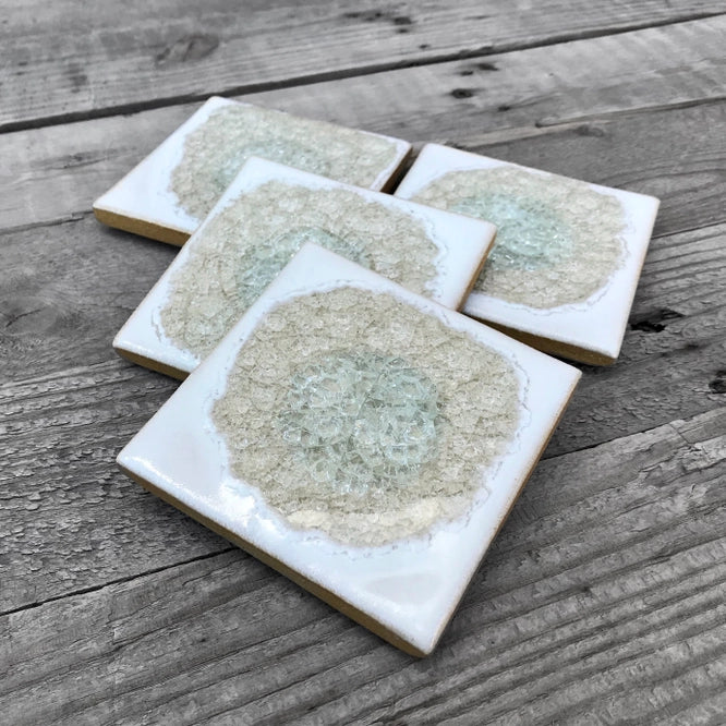 Set of 4 Dock 6 Pottery Coasters in Sand