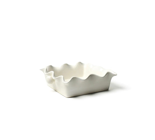 Coton Colors Signature White Square Ruffle Casserole