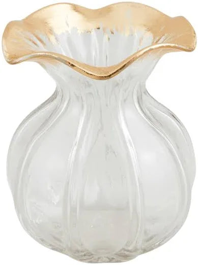 Mud Pie Gold Edge Ruffle Vase