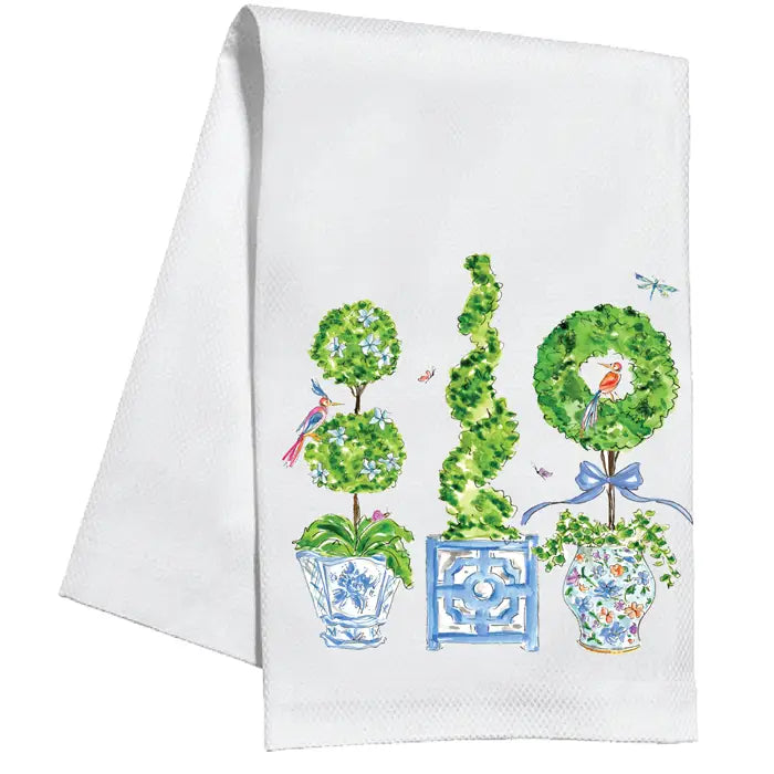 RosanneBeck Collections Blue Topiary Tea Towel