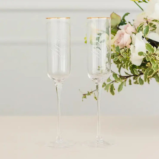 Mr. And Mrs. Champagne  Flutes