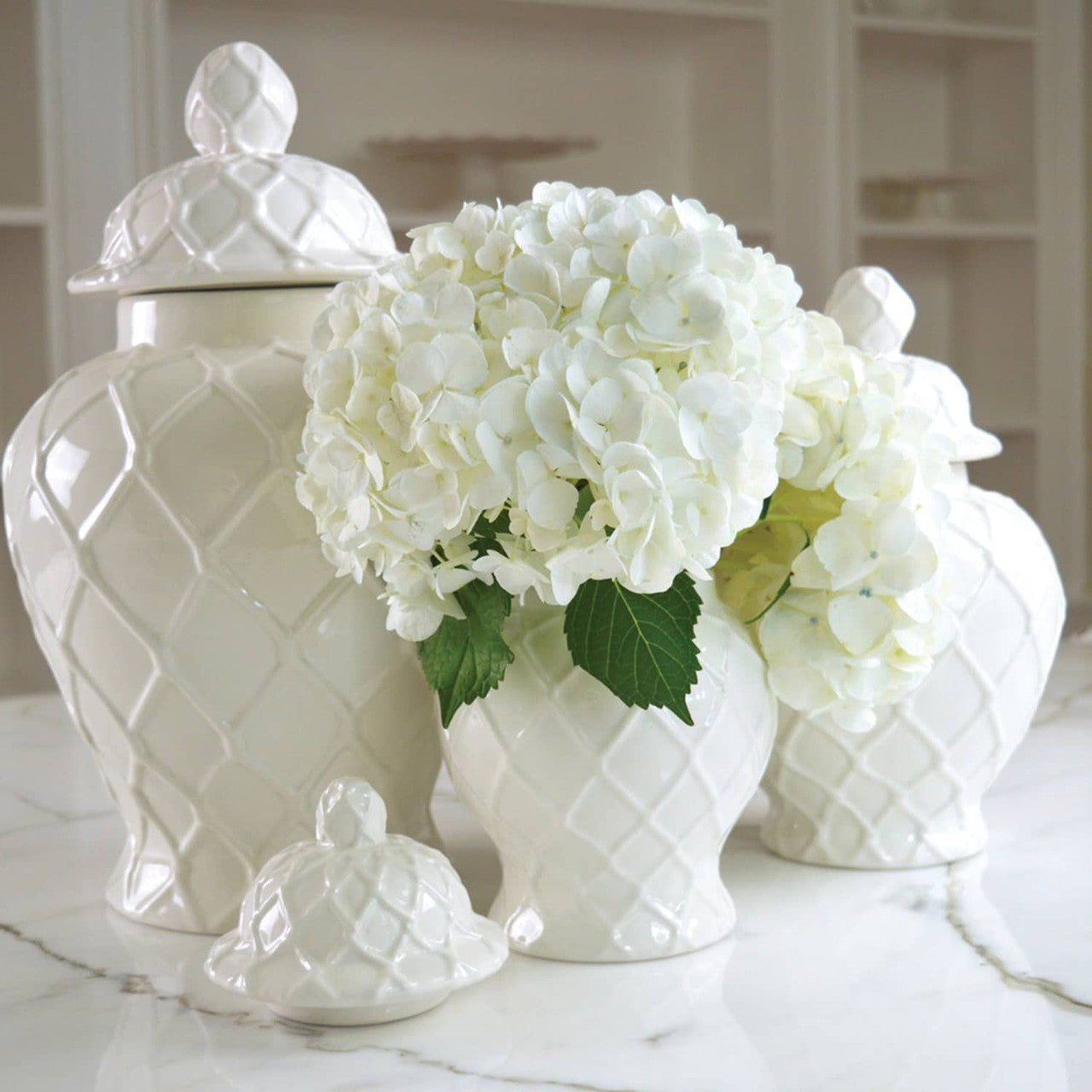 8 Oak Lane Large White Ginger Jar