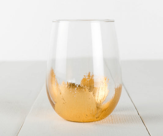 Elm Designs Gold Leaf Wine Glass