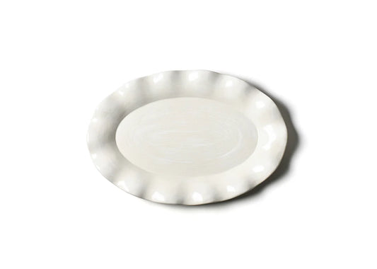 Coton Colors White Signature Ruffle Oval Platter