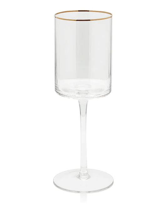 Zodax Optic Wine Glass with Gold Rim