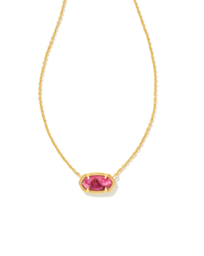 Elisa Necklace - Veined Magenta Jade